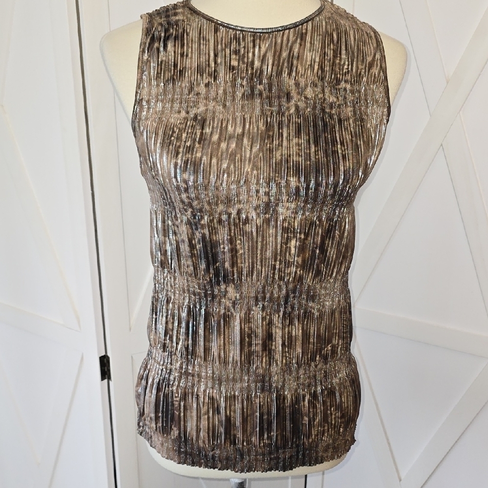 Zara Collection Brown Metallic Sleeveless Top